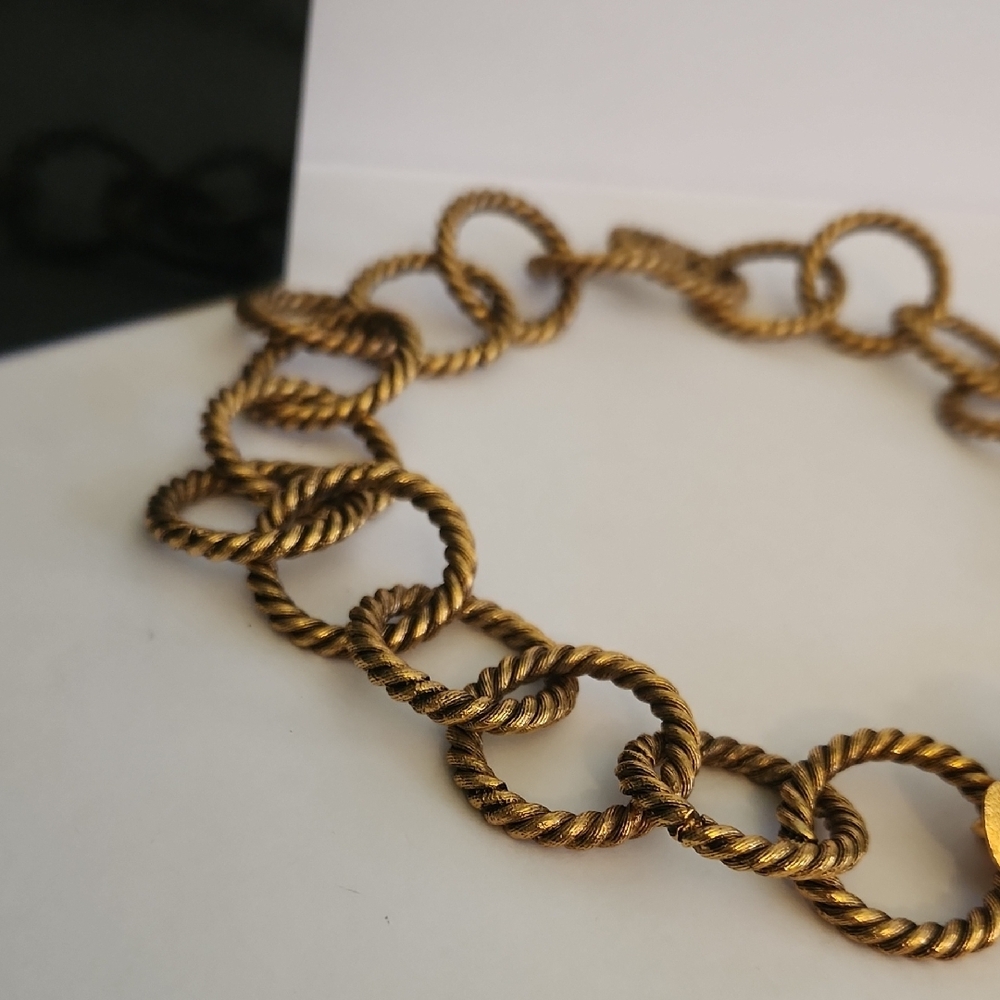 Chanel Red Gripoix Glass Gold Plated Chunky Link Necklace - Picture 3 of 9